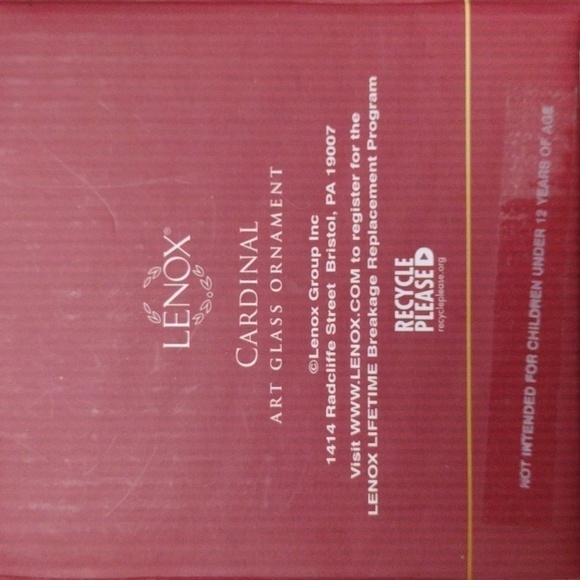 Lenox For the Holidays Cardinal art glass Christmas ornament - Picture 3 of 13